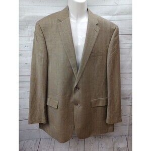 Chaps Mens Blazer Jacket 46L Wool/Silk Tweed 2 Button